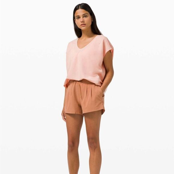 Lululemon Capped Short Sleeve Tee Pink Mist Size 10 - Picture 1 of 10